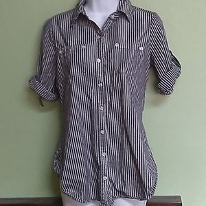 Derek Heart Blueish-Grey stripe button down